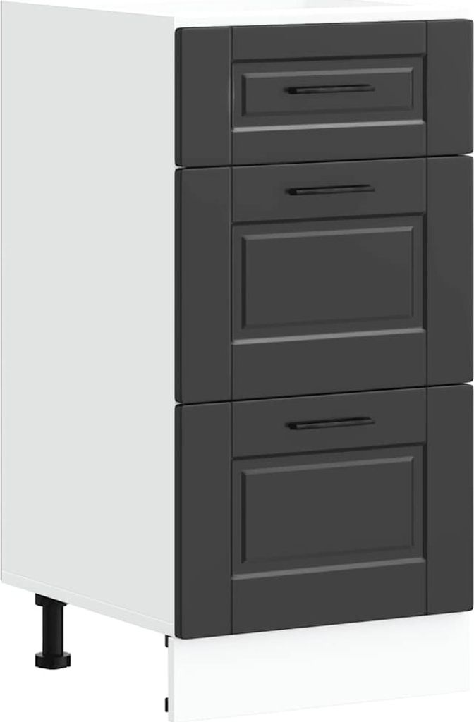 Küchenunterschrank „Porto“ Schwarz Holzwerkstoff