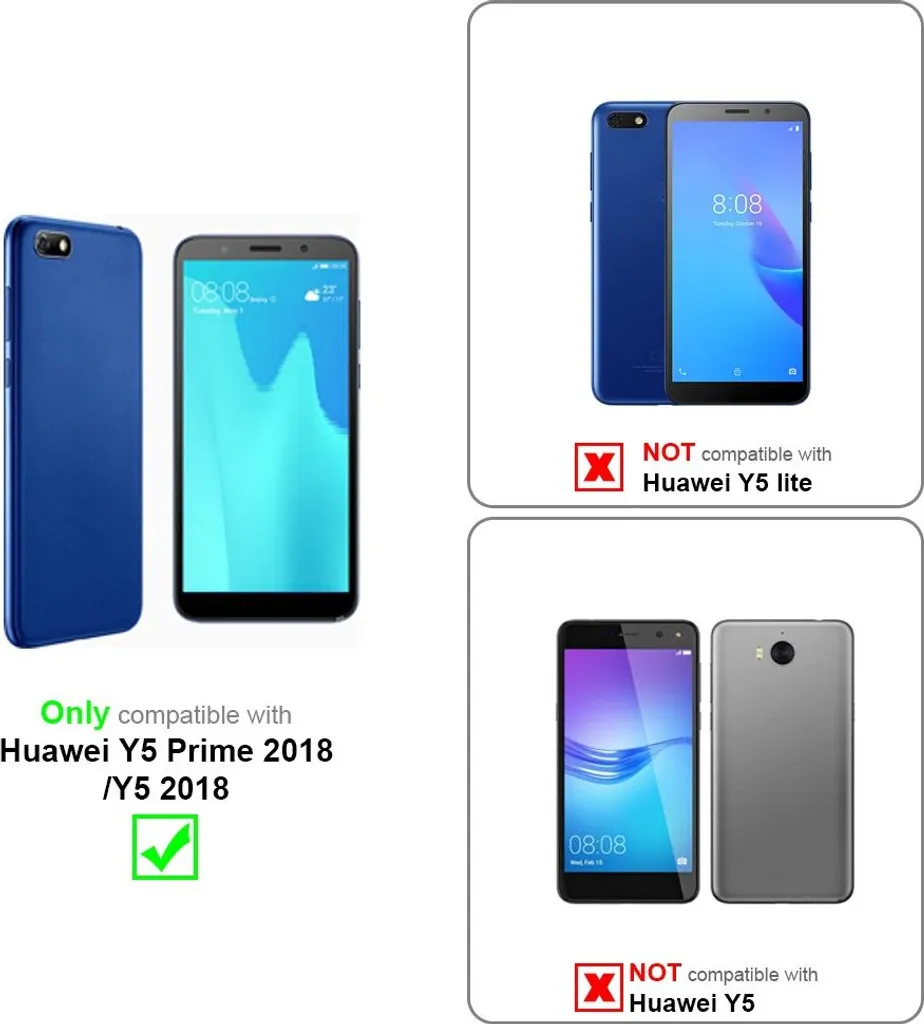 Custodia Per Huawei Y5 2018 - Cover Trasparente In Silicone TPU Morbida - Antiurto E Antigraffio - Stampa Lupo - 2