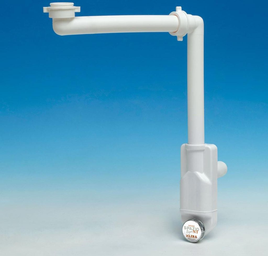 Wastafel, ruimtebesparende sifon, meubel, extra smalle Productafbeelding 