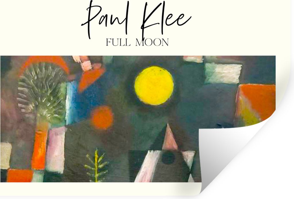 MuchoWow Wandtattoo Wandsticker Wandaufkleber Paul Klee - Gemälde - Vollmond 90x60 cm Selbstklebend und Repositionierbar - Aufkleber