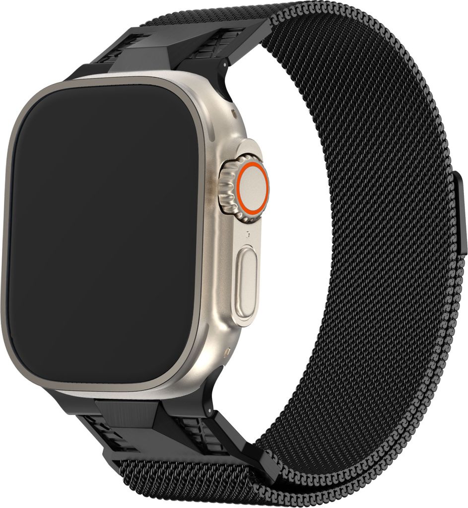 Bandz Milanaisearmband 'Mecha' mit Magnetverschluss - passend für Apple Watch Serie 1/2/3/4/5/6/7/8/9/SE/Ultra (2) - 42mm 44mm 45mm 49mm (Titansch...