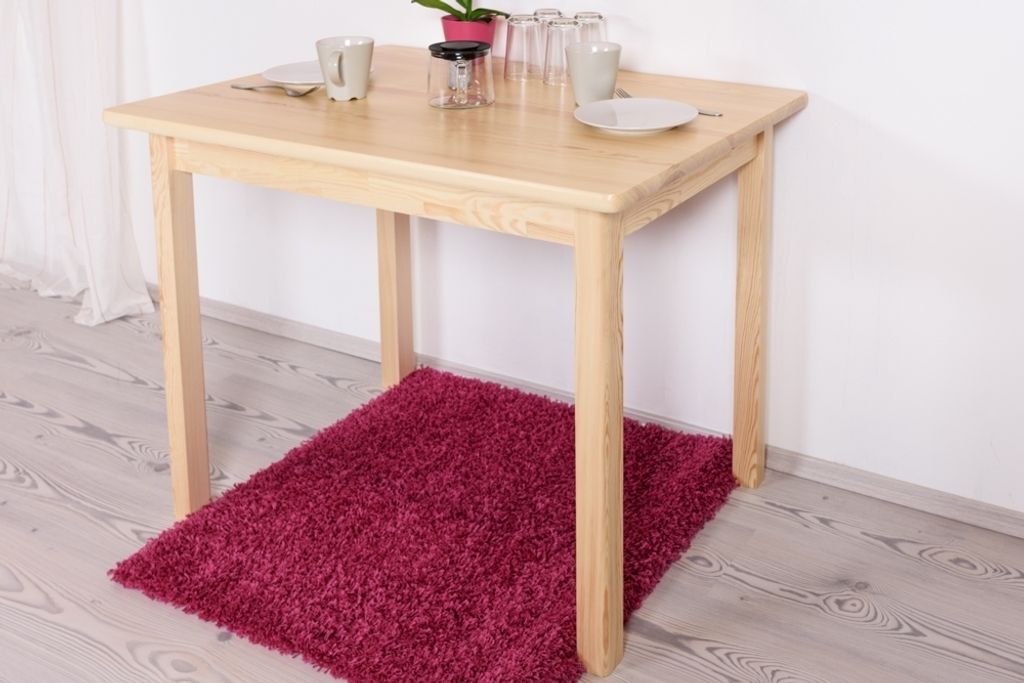 Holztisch Tisch 70x100 cm Kiefer massiv, Farbe: Natur