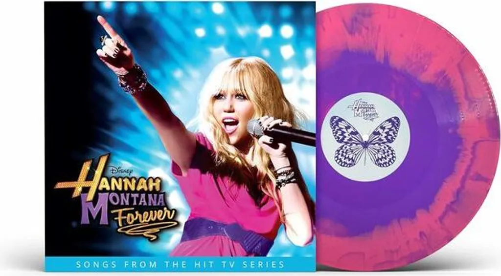 Disque Vinyle Hannah Montana Forever LP Couleur Rose et Violet Swirl