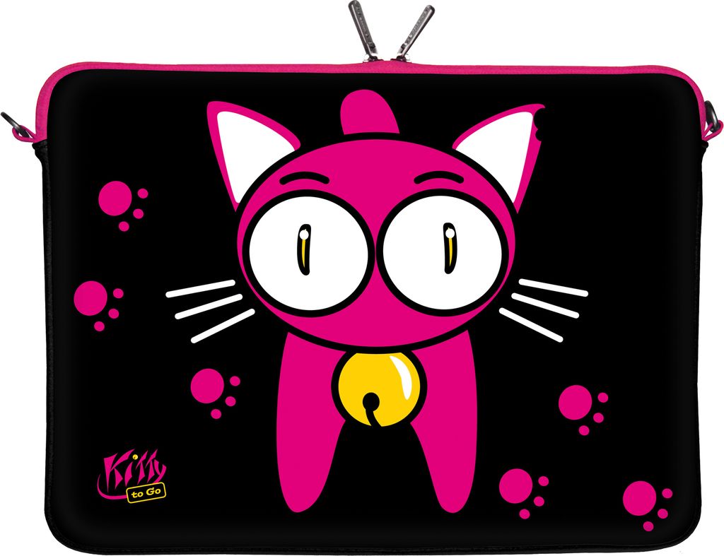 Kitty to Go LS133-13 Designer Mac Book Tasche 13 Zoll aus Neopren passend als iPad Pro Case 12.9 bis 13.3 Zoll (33.8 cm) MacBook Air Hülle Katze s...
