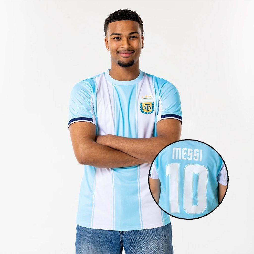 Argentinien Messi Heimtrikot Herren - Größe 116 bis 164 - Herren Fußballtrikot - Offizielle Argentinien Fanartikel