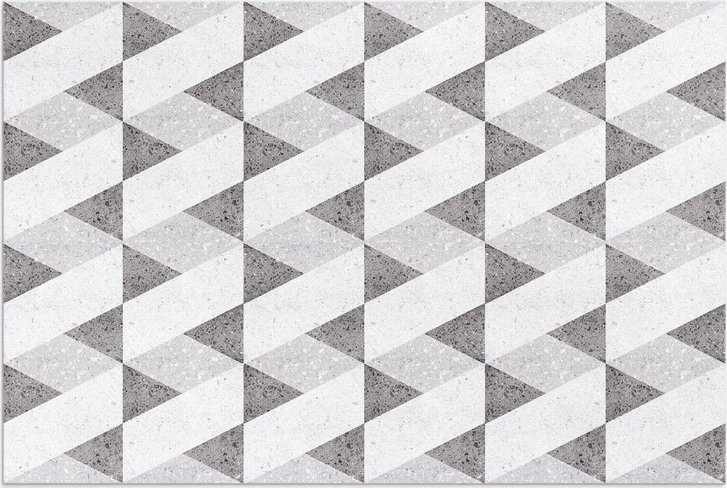 Geometrische Steinfliesen – Vinylteppich – 140x210 cm – Outdoor Teppich – Terrasse – Wetterfest – Modern