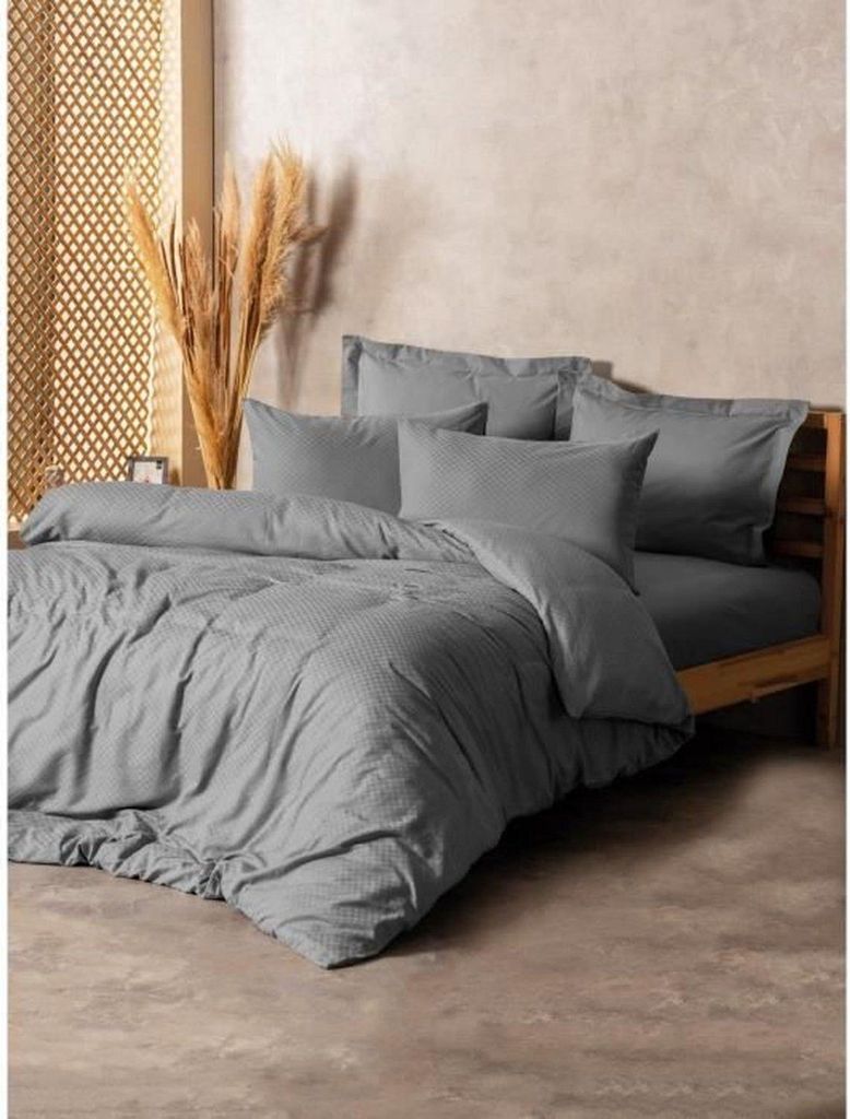 L'Essentiel Linge de Maison, Plaid - Grey, Ranforce King-Size-Bettbezug-Set (FR), Grau, 100 % BAUMWOLLE RANFORCE, 240 x 220 cm
