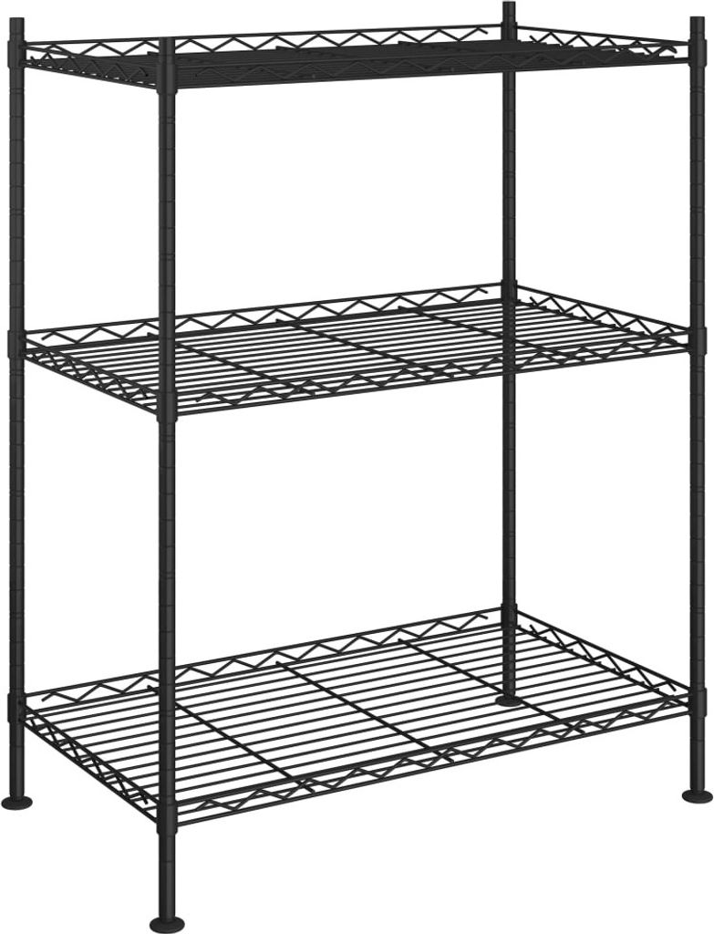 vidaXL Úložný regál se 3 policemi 60x35x76 cm černý 150 kg Obrázek produktu 