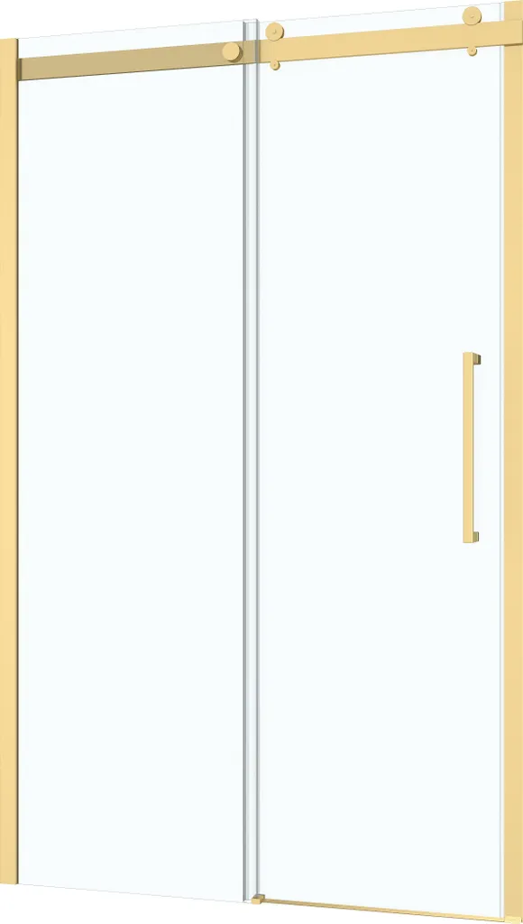 Porte de Douche Or Doré Brossé 120x200 cm Verre 6 mm Style Verrière Loft