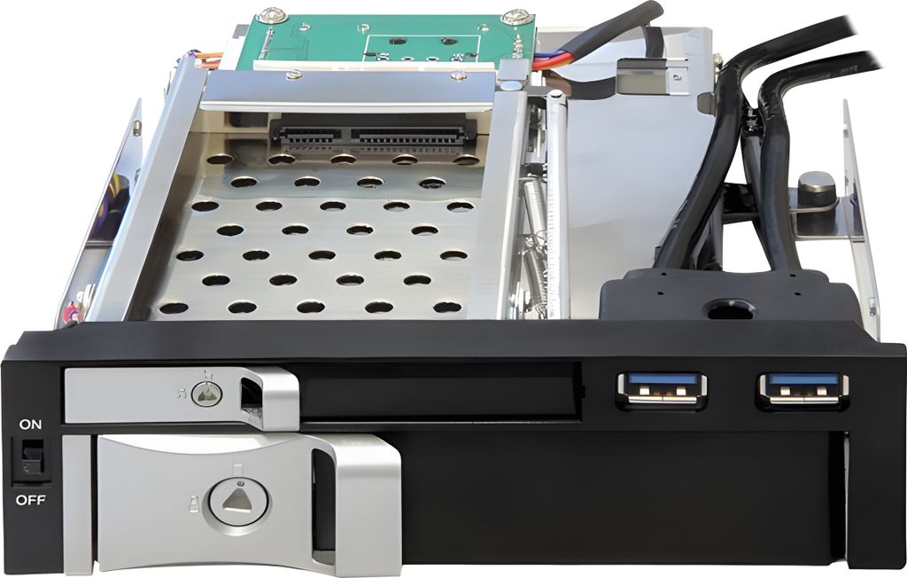 Delock 5.25? Wechselrahmen für 1 x 2.5? + 1 x 3.5? SATA HDD + 2 x USB 3.0 Ports