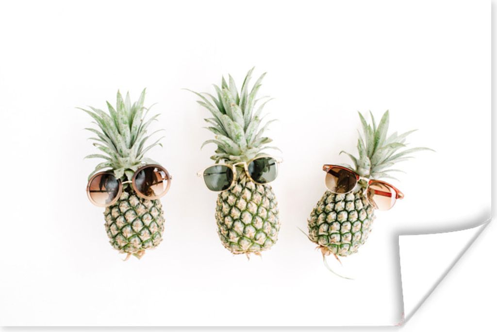 MuchoWow Poster Ananas - Tropisch - Sonnenbrille 180x120 cm - Fotoplakat