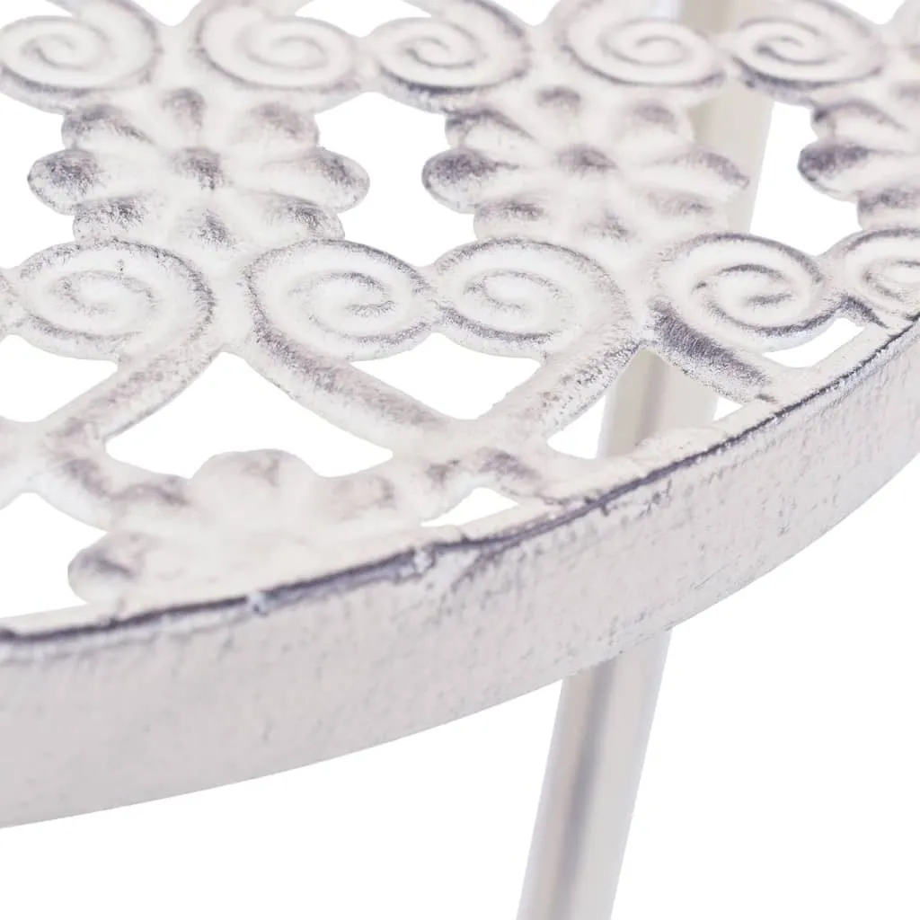Supports pour fleurs vintage blanc en métal forgé ensemble de 3 pièces