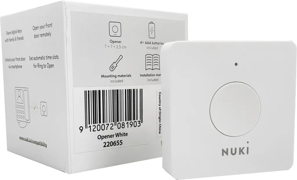 Nuki Opener Button - Bouton de Commande sans Fil pour Interphone Connecté