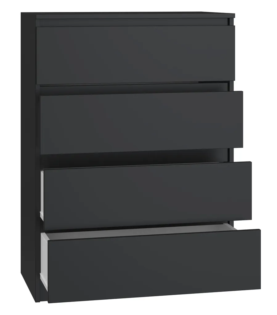 Commode étroite TAAVI noir style industriel pour petits espaces salon - 3