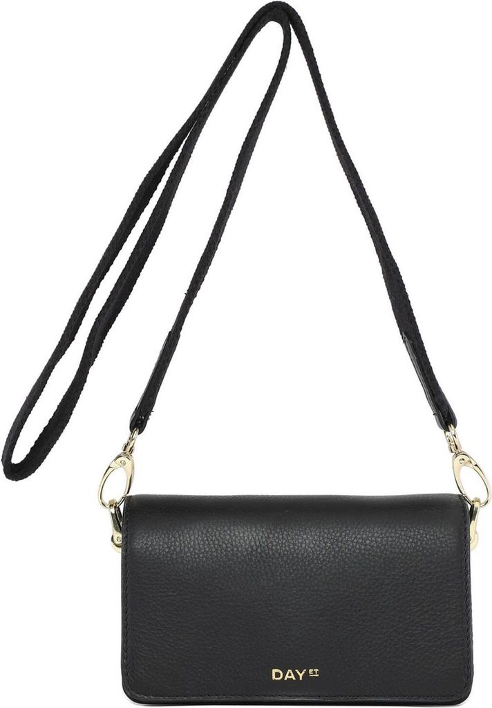 DAY ET Leder Umhängetasche Abendtasche City Bags Mini Crossbody Bag Black schwarz