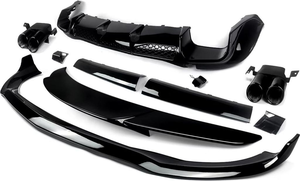 Frontlippe Diffusor Spoiler BS-Stil Glanz Schwarz für Mercedes-Benz S-Klasse W223 2021–2023