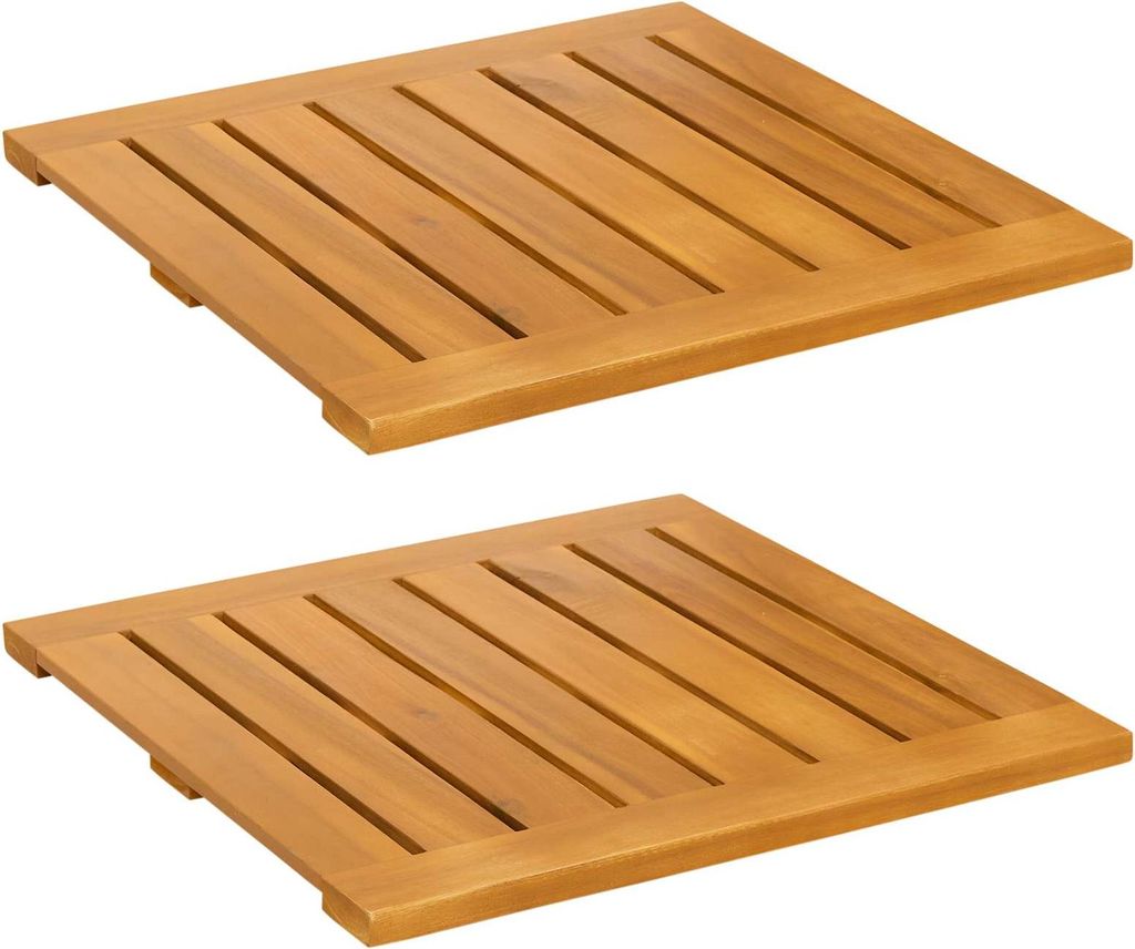vidaXL Badematte Uni Braun 50 x 50 cm Holz