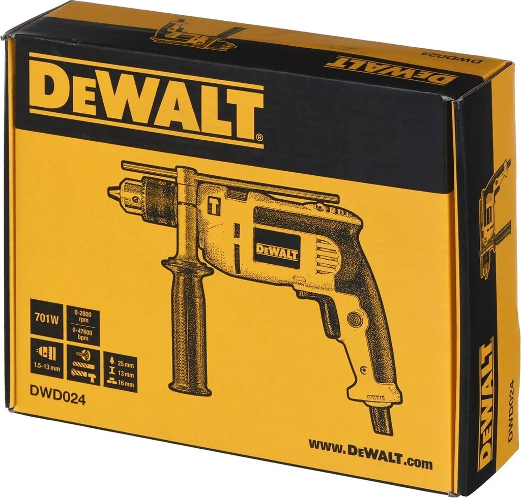 Perceuse à percussion DeWALT DWD024 - Mandrin à clé 650W 2800 tr/min - 8