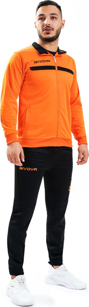 XL arancio/nero|Givova One Full Zip Trainingsanzug TT012-0110
