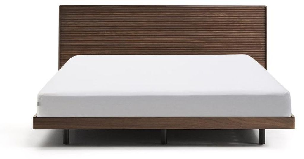 Bett Norlen 210 x 192 x 91 cm MDF Nussbaumfurnier Dunkel