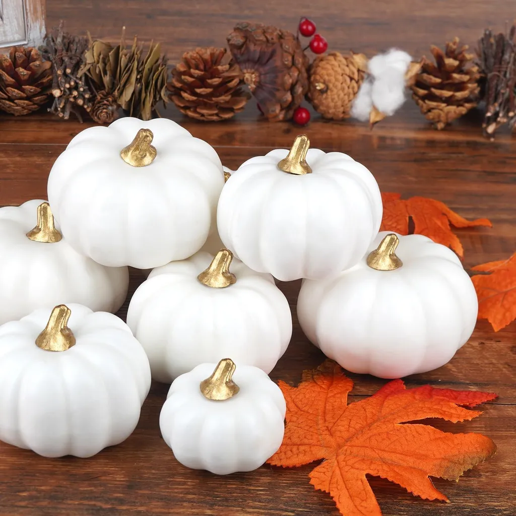 Citrouilles Décoratives de Récolte 12 Pièces pour Table de Thanksgiving