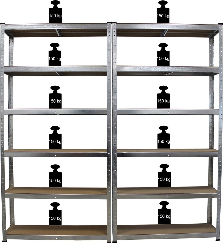 2x Schwerlastregal Steckregal 200x100x30 Archivregal Produktbild 3