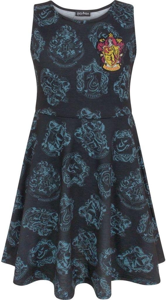 Harry Potter - Sommerkleid für Mädchen NS5438 (164) (Schwarz)