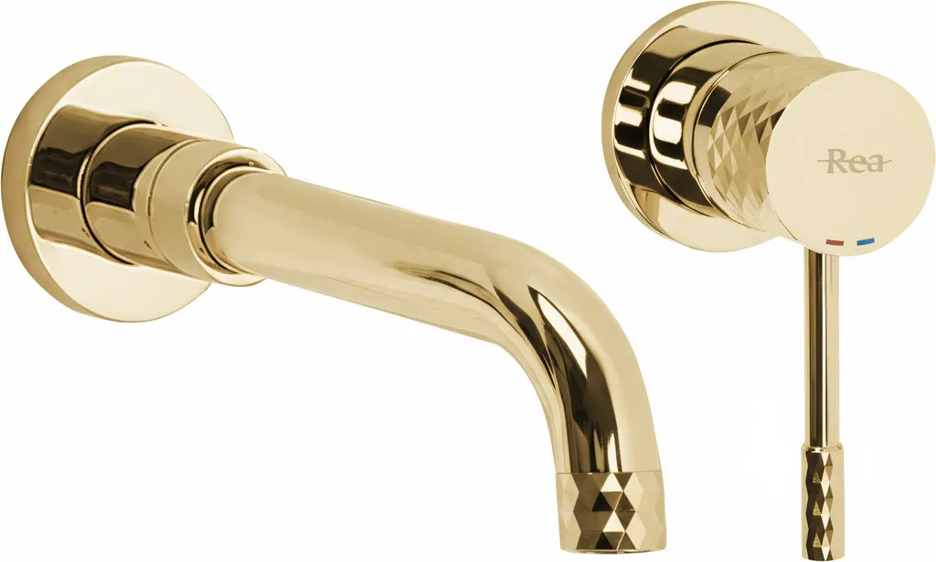 Rubinetto Oro Rea Lungo da Parete | Eleganza Moderna per il Tuo Relax
