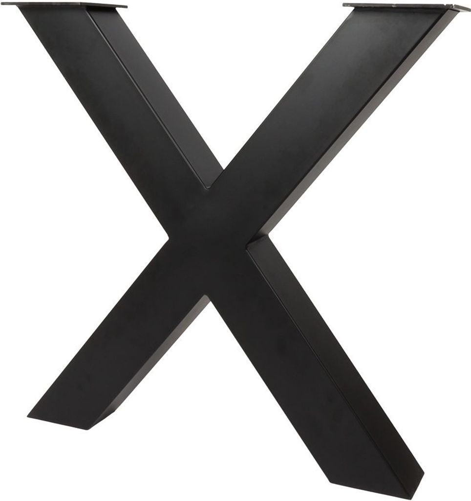Gambe del tavolo a X in acciaio nero - 71 cm - Per pezzo Immagine del prodotto 