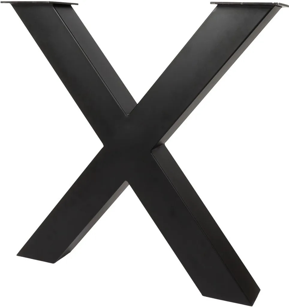 Gambe del tavolo a X in acciaio nero - 71 cm - Per pezzo