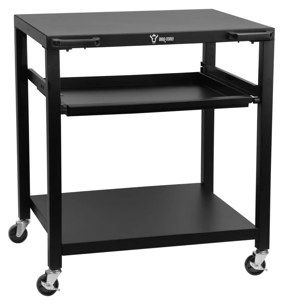 Table de barbecue avec grande surface de travail en métal robuste