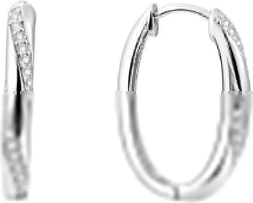 Créoles ovales en argent massif - Boucles AGUC187 élégantes femme