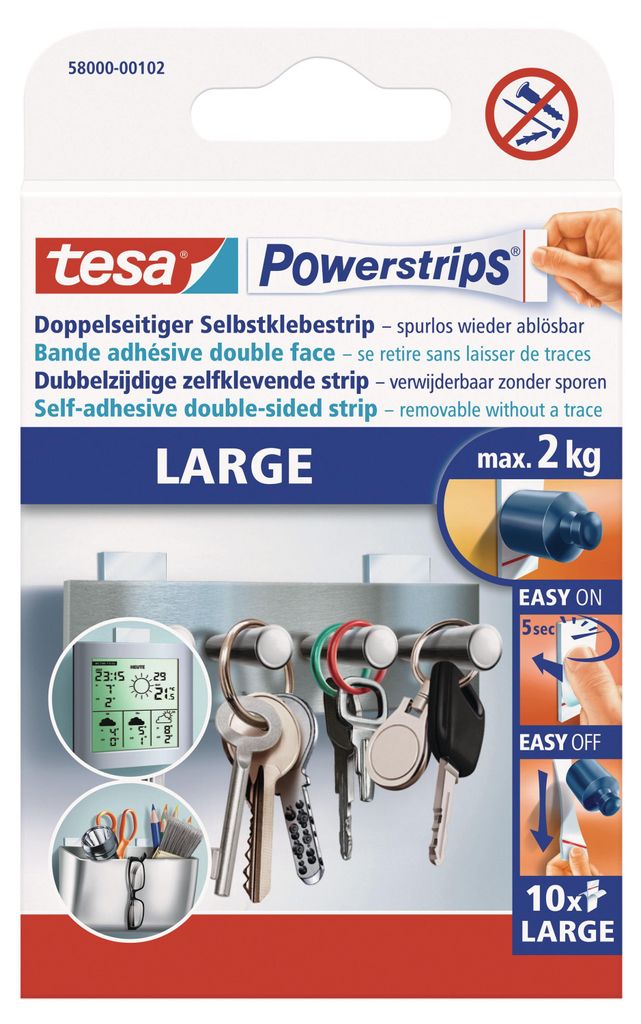TESA Powerstrips LARGE, Lepicí polštářek, Bílá, Vnitřní, 2 Obrázek produktu 