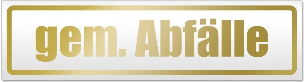 Kiwistar gem. Abfälle Magnetschild Schild magnetisch - 30cm Gold - Magnetfolie für Auto PKW Kfz