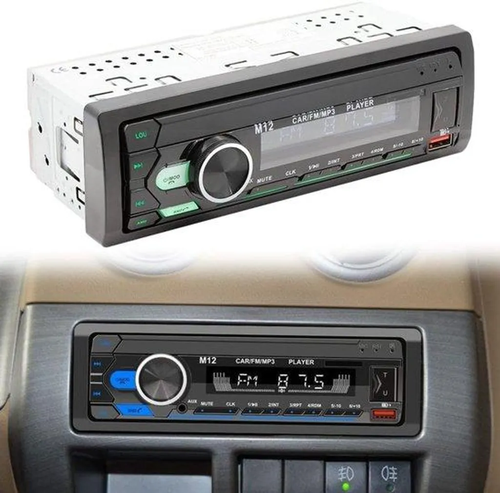 Autoradio double USB Automedia 12V avec système LED à couleurs variées
