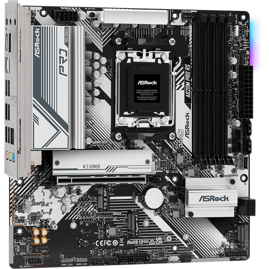 ASRock A620M Pro RS AM5 mATX HDMI/DP DDR5 al dettaglio Immagine del prodotto 