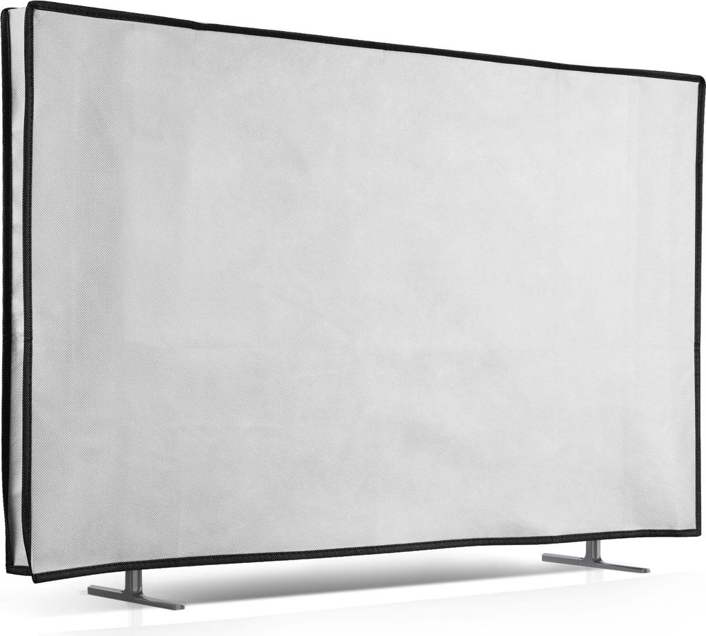 kwmobile 32" TV Abdeckung Indoor - Fernseher Hülle Bildschirmschutz Abdeckung - TV Bildschirm Staubschutzhülle - Fernsehabdeckung - Weiß