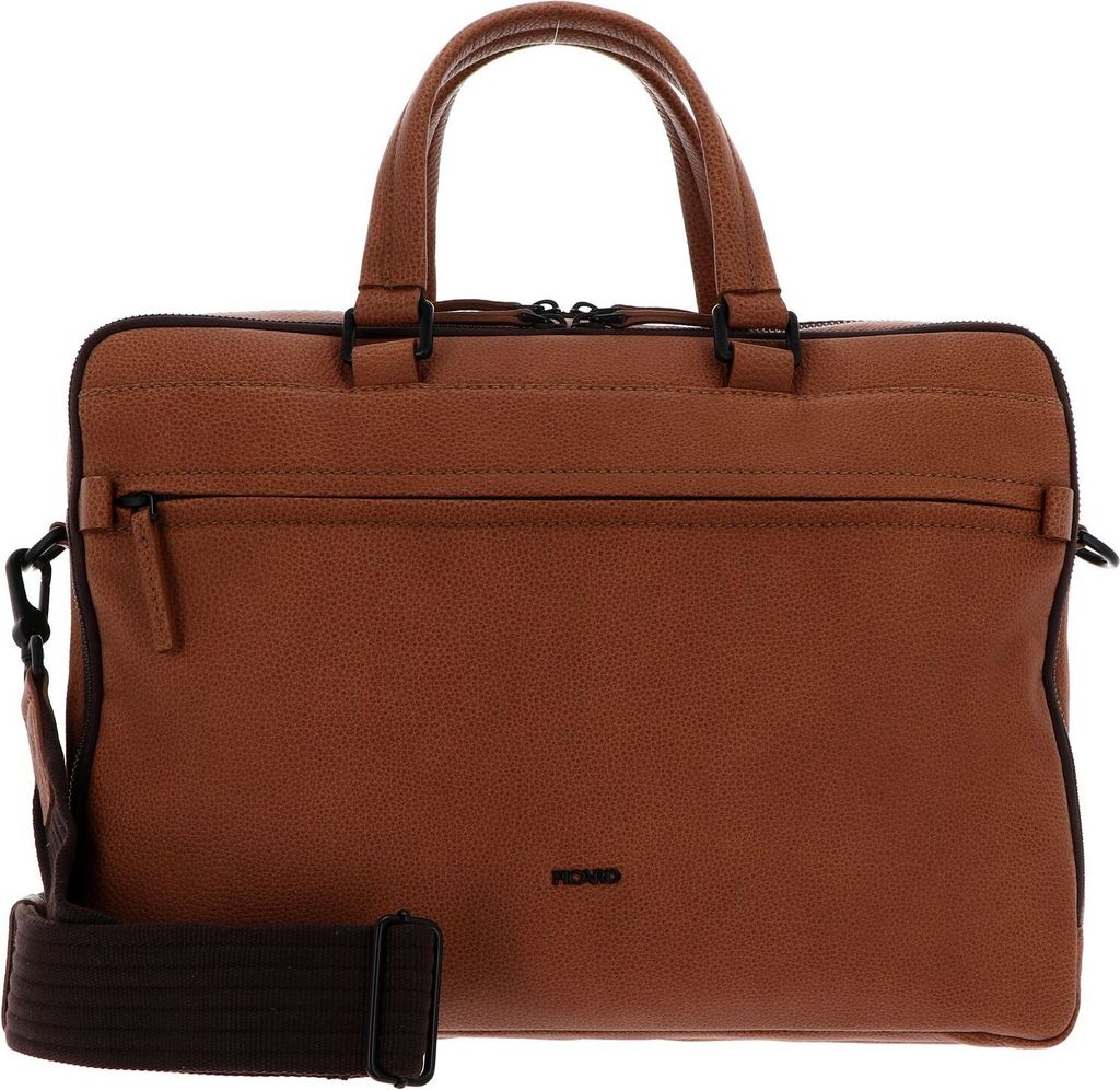 PICARD Leder Businesstasche Umhängetasche mit Laptopfach Casual Business Bag Cognac braun