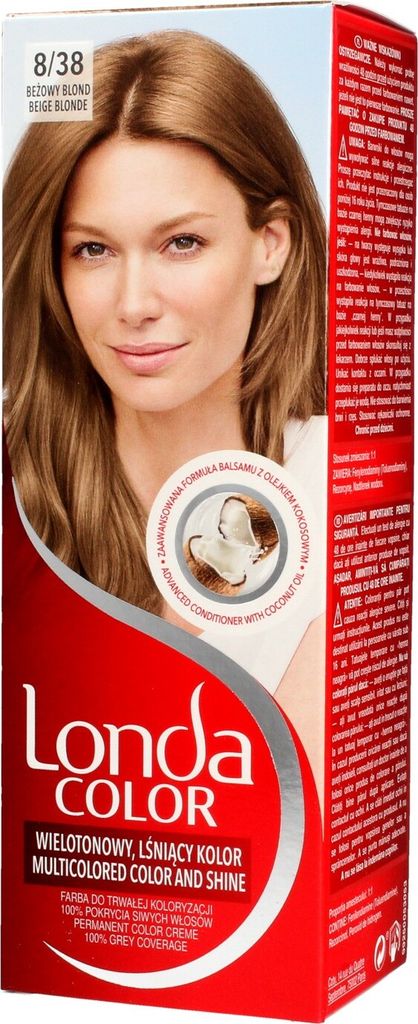 A box of Londa Color hair dye, featuring a model with the hair color.