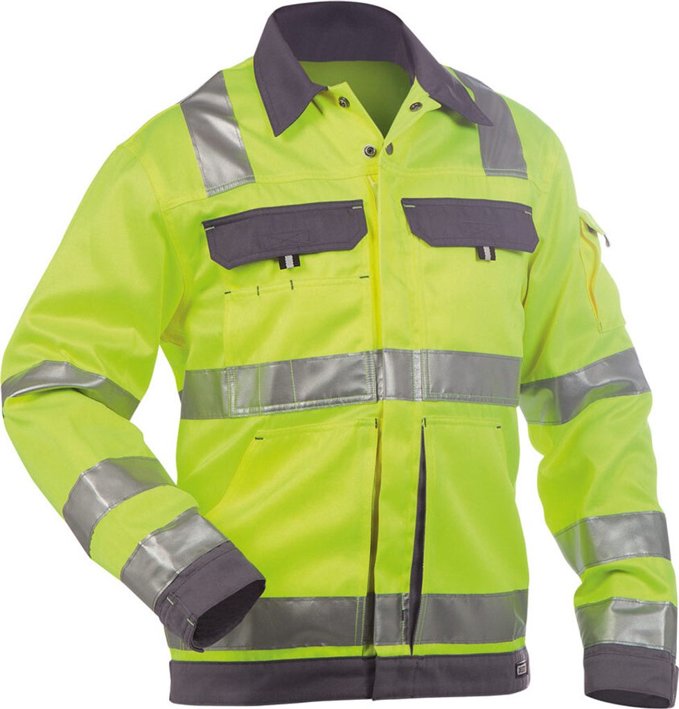 DASSY Dusseldorf Warnschutz Arbeitsjacke NEONGELB/ZEMENTGRAU Gr.M Länge: STANDARD