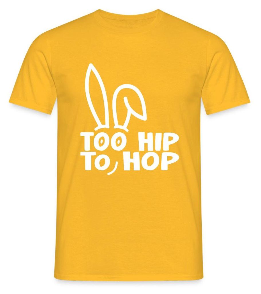 Spreadshirt Too Hip To Hop Osterhase Wortspiel Ostern Männer T-Shirt, M, Gelb