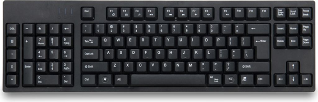 Tastatur für linke Hand, ergonomisches Design/volle Größe/duale USB-Schnittstelle/breiter Anwendungsbereich, schwarz