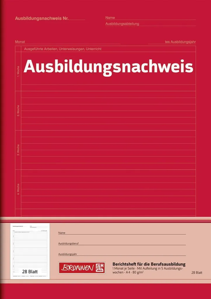 BRUNNEN 1042574 Lot de 10 Carnets de Rapport avec Mise en Page Spéciale