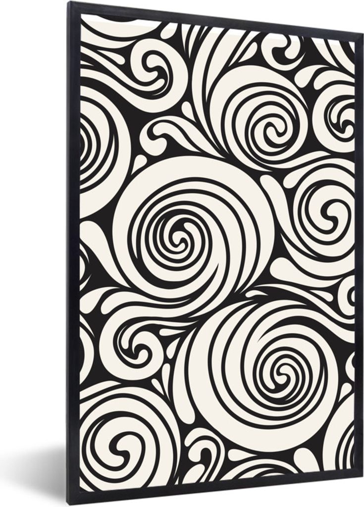 MuchoWow MuchoWow Gerahmtes Poster Muster - Rosen - Natur 40x60 cm - Poster mit zchwarzem Bilderrahmen - Papierdruck - Wandbilder