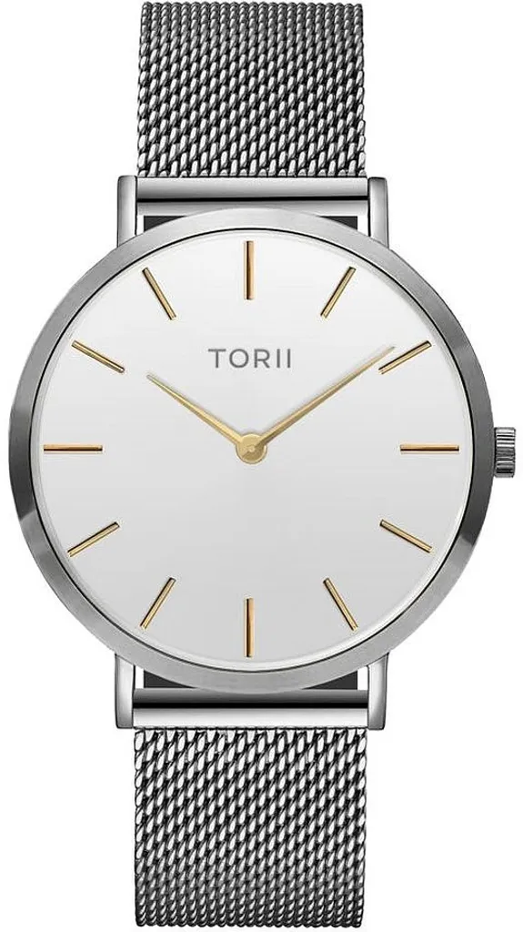 Montre femme argentée design classique TORII S38SM.WG maille milanaise