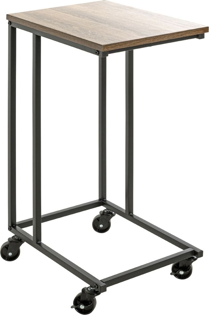 Beistelltisch >25819< in schwarz-eiche, MDF, Metall - 30x67x40cm (BxHxT)