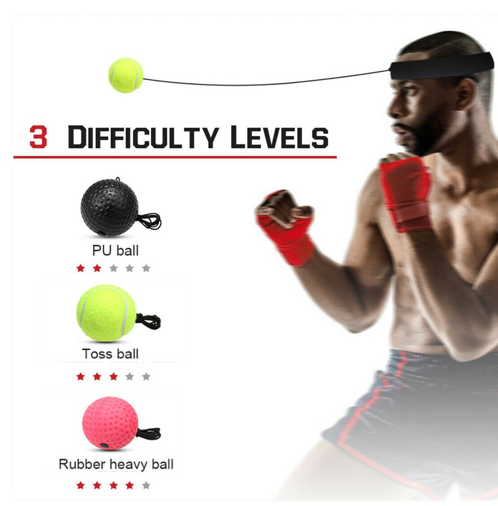 Roter Kampfball mit Stirnband für die Reflex  ​​MMA Boxing Gelb 