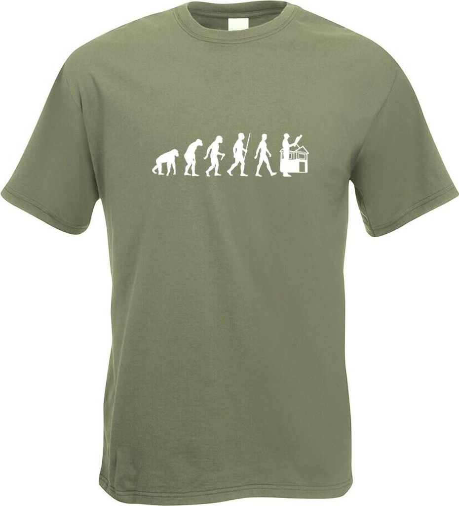 Kiwistar - T-Shirt - Olive - Evolution Architekt Herren Funshirt Bedruckt Design Sprüche Spruch Motive - mit Motiv Bedruckt - Funshirt Design - Sp...