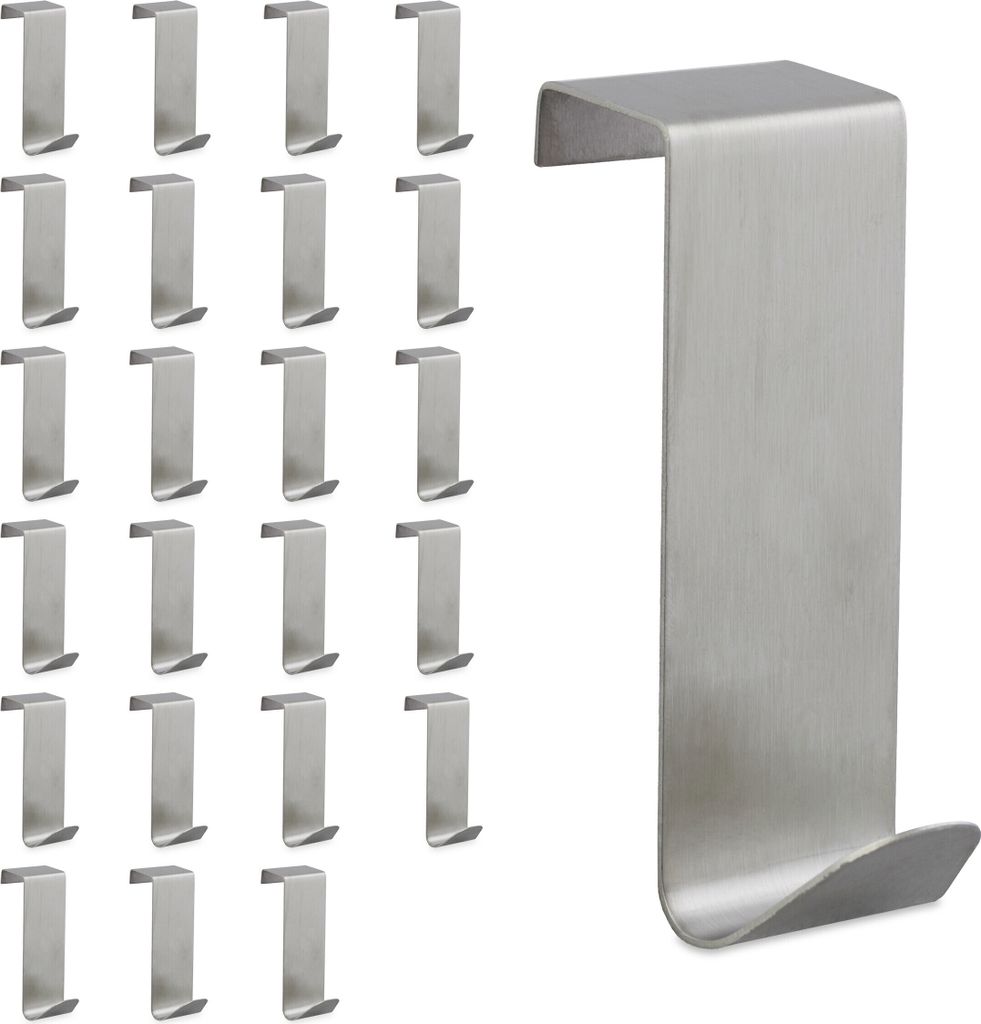relaxdays Türhaken Edelstahl 24er Set