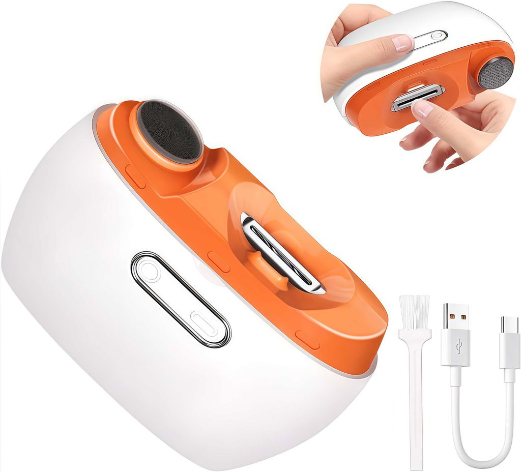 Nagelknipser, 2-in-1 Elektrischer Nagelschneider & Nagelpolierer, Automatischer Nagelknipser mit LED-Licht und Nagelfeile für Babys, Kinder, Senioren